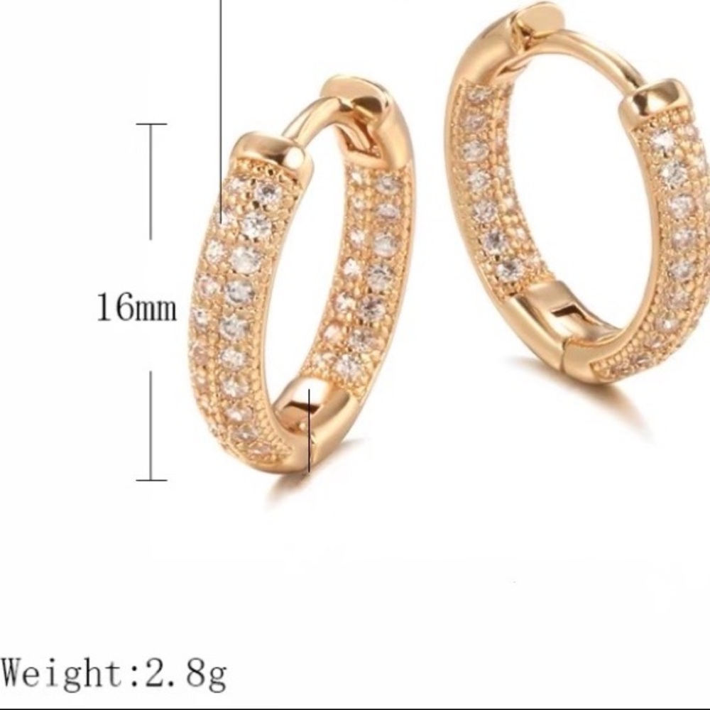 NEW 18K ROSE GOLD HOOP EARRINGS - Picture 3 of 8